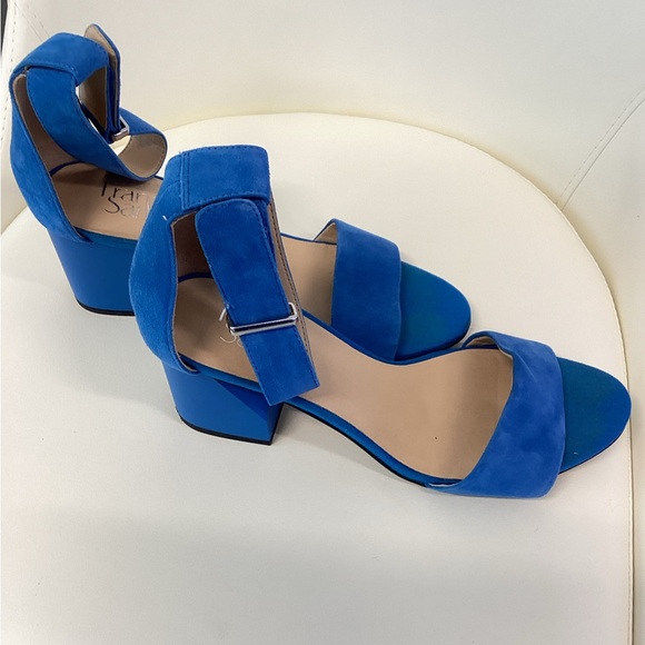 Franco Sarto Blue heels with wrap ankle Size 9 - Picture 3 of 9